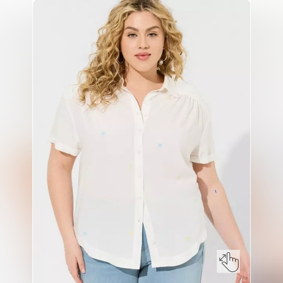 Torrid 'Challis' Button Up Blouse - Picture 1 of 5
